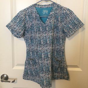 XXS Barco One Printed Scrub Top